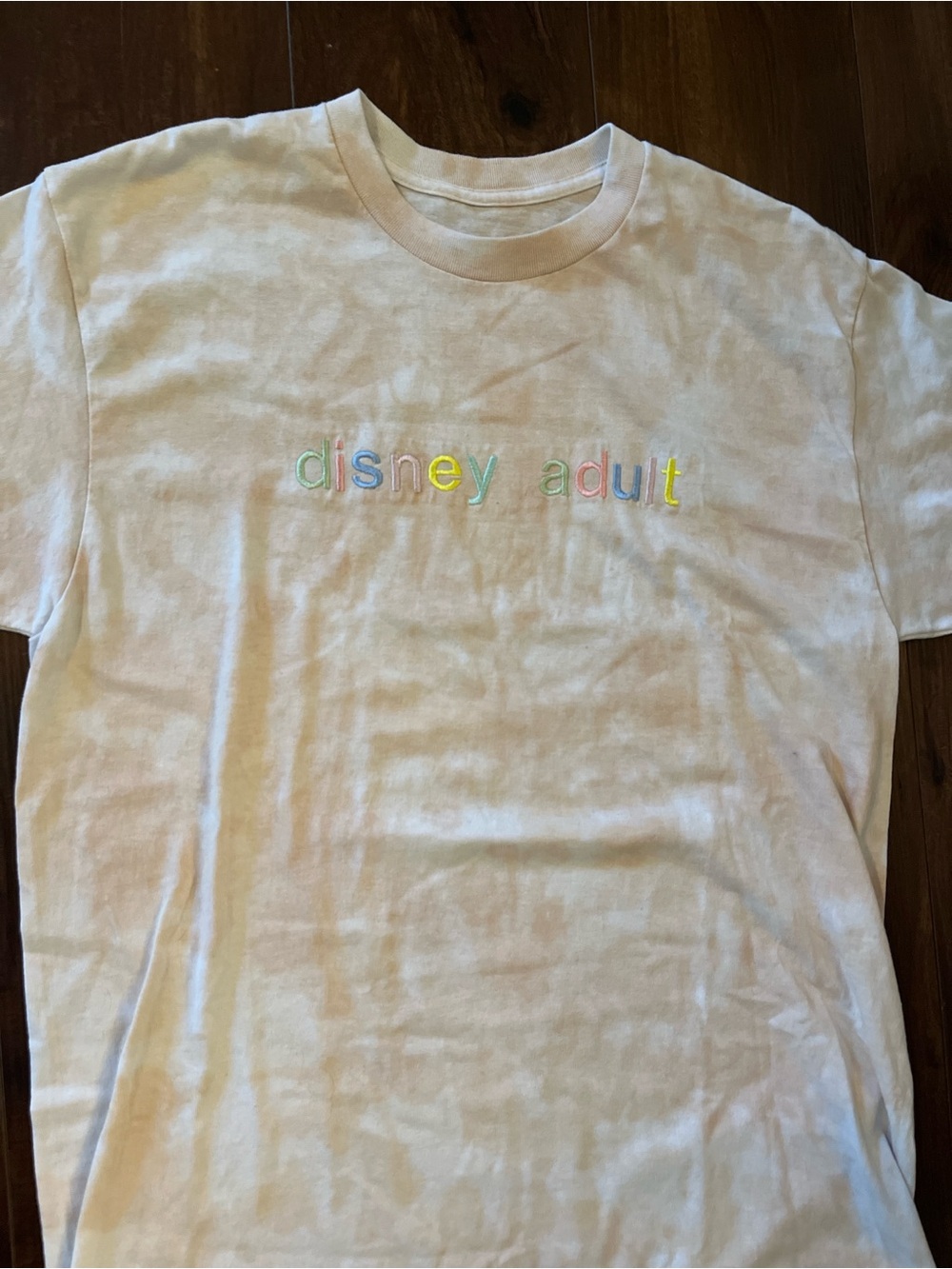 Disney Adult Comfort Colors Pastel Tie-Dye Tee with Multicolor Embroidery